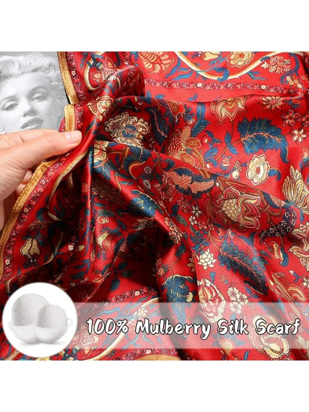 100% Mulberry Silk Scarf - 21